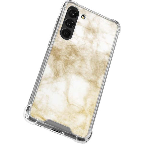 Gold and White Marble Galaxy S24 FE Clear Case